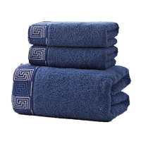 恒源祥 丝带题字浴巾三件套HYX050MJ 70*140cm(颜色 随机发)