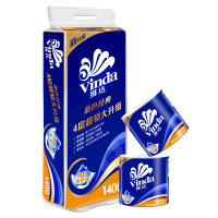 维达(Vinda) 卷纸140克4层蓝色经典系列有芯卷筒家用V4069 10卷-