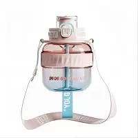 BOTTLED JOY 渐变色COOL吨吨0.6L钢环款吸喝弹跳盖 (tritan/漫粉蓝/D9)