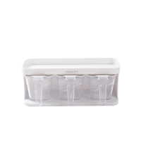 茶花(CHAHUA) 芮格按压式调味盒 400ml*3-007001 白色