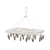 茶花(CHAHUA) 大号长方型晒衣架(24夹) 0709 灰色