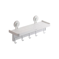 茶花(CHAHUA) 卡乐免打孔吸壁置物架挂钩-255009 白色