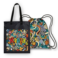 卡帕Kappa 双面两用包 K0AZ8GX01 彩色涂鸦