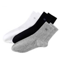 恒源祥 抗菌中筒全棉男袜A15C2102-23 均码2双浅麻灰色+2双白色+2双黑色