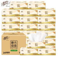 清风- 原木纯品3层110抽/包抽取式面巾纸BR63NCE3 6包*4提