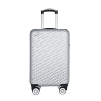 WRC 轻便斜纹拉杆箱行李箱W-E0888银色20英寸(无侧把手)