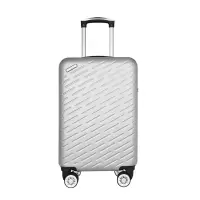 WRC 轻便斜纹拉杆箱行李箱W-E0888银色20英寸(无侧把手)