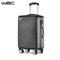 WRC 轻便斜纹拉杆箱行李箱W-E0888 黑色24英寸