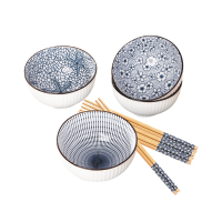 佰造(BAIZAO) 谷田陶瓷餐具八件套BZ-CJ008A配置:4.5英寸碗*4个、筷子*4双