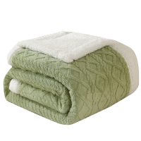 悠梦嘉居 塔芙绒多功能被套毯YT-10930娜塔莎-绿200*230