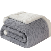 悠梦嘉居 塔芙绒多功能被套毯YT-10930娜塔莎-蓝灰200*230
