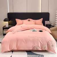 悠梦嘉居 80双锦刺绣四件套YJ-1321被套200*230床单245*250枕套48*74*2粉仕玉