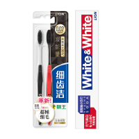 狮王(LION) 细齿洁炭能量牙刷两支装+小苏打美白牙膏120g