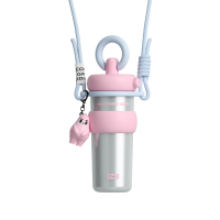 世大家 甜甜圈少女吸管杯650ml气质银