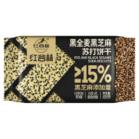 红谷林(HONGGULIN) 黑全麦黑芝麻苏打饼干208g*3袋