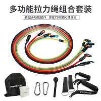 PROIRON普力艾拉力绳套装11件10磅+15磅+20磅+25磅+30磅+配件手把2个+脚环2个+门扣1个+收纳袋1个