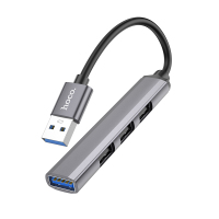 hoco HB26易慧4合1转换器 (USB转USB3.0+USB2.0*3)锖色