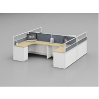 依诗幕屏风工作位 (含落地屏风,L形桌面,立地柜,支撑脚)