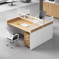 依诗幕办公室电脑员工桌子简约现代双人位含柜含椅