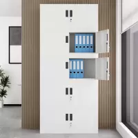 国翌 GY-5JFTDAG五节分体档案柜对开门文件柜带锁办公柜金属资料柜家用收纳柜灰白色900*400*2000mm