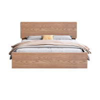 国翌 GY-119#高箱床双人床储物床1.8米床实木床原木色床卧室现代简约1800*2000*360mm