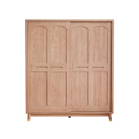 国翌 GY-316#储物柜收纳柜衣橱衣柜1.6米推拉门实木原木色卧室家用1600*600*1965mm