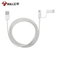 公牛(BULL) 盒装安卓/TypeC二合一数据线 1m(8404) 白色J9C10