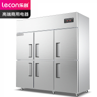 乐创 (lecon)商用六门冰柜 立式厨房髙身雪冷藏冷冻保鲜高柜 双压缩机冰箱全冷冻[工程款]LC-J-LM02