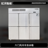 松润智能 商用不锈钢酒店学校医院厨房用冰箱TD2207DF立式风冷六门冷冻柜风冷冷冻1500L