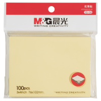 晨光(M&G)YS-04单色便利贴 3X4优事贴 100页自粘便利贴黄色留言贴 便签纸 76X102mm 10包装