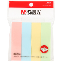 晨光(M&G)文具彩色小号索引便利贴标签贴便签贴纸粘性小条标记书签贴便条纸4色76*19mmYS-13 10包装