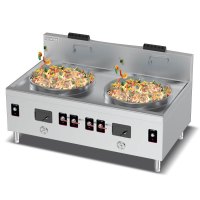 乐创(Lecon)商用双头大锅灶 LC-J-SD48 800型锅径 天然气/液化气可选酒店厨房企业