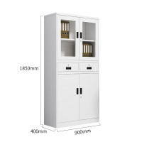 国翌 GY-2DBDK中二斗办公柜钢制文件柜金属凭证柜对开门档案柜带锁资料柜家用收纳柜 900*400*1850mm