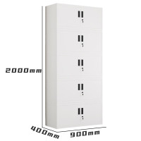 国翌 GY-5JFTDAG五节分体档案柜对开门文件柜带锁办公柜金属资料柜家用收纳柜 灰白色 900*400*2000mm