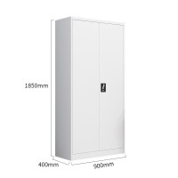 国翌 GY-WJG-1850钢制办公家具带锁档案柜金属文件柜对开门凭证柜收纳柜资料柜灰白色 900*400*1850mm