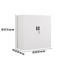 国翌 GY-TDK-925铁皮柜钢制办公家具金属文件柜家用资料柜财务档案柜矮柜对开门灰 白色 900*400*925mm