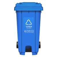 敏胤MYL-7120-8 120L脚踏户外可回收分类垃圾桶新国标(芾轮带盖 颜色:蓝色(单位:个)