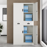 国翌 GY-2DTDK 文件柜 凭证档案资料柜 家用收纳柜灰白色 带锁 900*400*1850mm