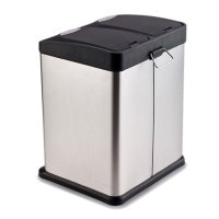 敏胤 L2160 30L*2/60L不锈钢脚踏式双捅分类垃圾桶银色1个/件