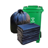 敏胤 MSB004 80*100 密实型平口式背心垃圾袋 黑色 20PC/包 5包/件