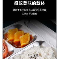 佰晟小智 快餐盘 SFT0064 304加厚不锈钢大圆五格餐盘 学校医院单位食堂分餐盘