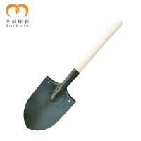 巴尔库勒钢锹205工兵铲木柄小号锹抗洪救援防汛锹63cm