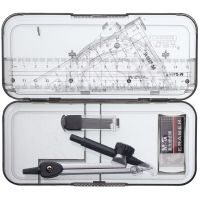 晨光(M&G)文具学生考试绘图套装(圆规+橡皮+直尺+带根号三角尺/尺子+量角器)学习组合装 7件套 ACS90808