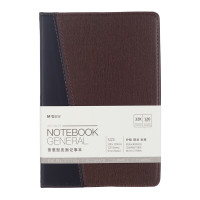 晨光(M&G)文具拼色软皮革面笔记本本子 会议记录本普惠型日记本记事本商务32K/120张 APY1BK78 单本装