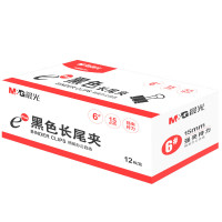 晨光(M&G)文具6#15mm 12只/盒 黑色长尾夹 小号金属票据夹Eplus系列办公燕尾夹 ABS92731 单盒装