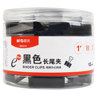 晨光(M&G)文具1#50mm 12只/罐 黑色长尾夹 大号金属票据夹 Eplus系列办公燕尾夹 ABS92732 单筒