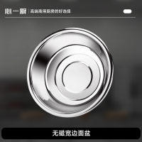 心一厨不锈钢汤盆汤碗家用商用食堂酒店餐馆加厚装菜盆泡面碗多用盆 X788[38CM宽边面盆]