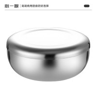 心一厨304不锈钢留样碗 带盖医院学校幼儿园食堂厨房食品专用留菜盒子 X3099[304留样碗10.5cm]