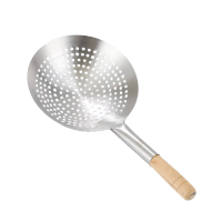 佰晟小智不锈钢漏勺家用商用酒店食堂厨师油鼓漏网抄瓢圆孔漏勺漏瓢 SFT0102[28cm]