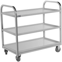 圣托(Shentop)STTA-CA800C 加厚不锈钢三层餐车 商用酒店快餐店收碗车 手推收餐车移动送餐车&&